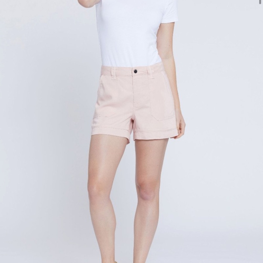 Seven7 Womens Bottoms Pink Lotus Easy Fit Soft Touch Twill Utility Shorts Size 4